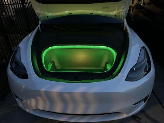 Tesla frunk LED Rgb lights app controlled