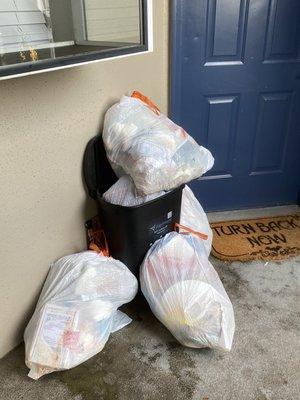 Piling up trash