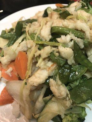 Chicken w/ vegetables over white rice