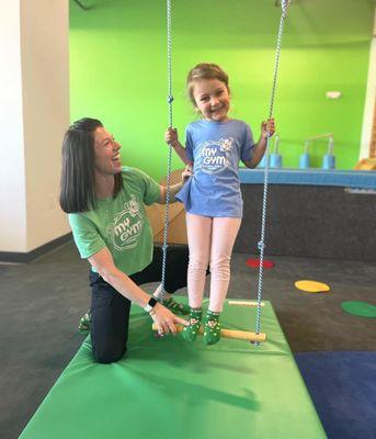 Working on balancing, core strength, and confidence! Skill stations are a fun part of class and change every week!