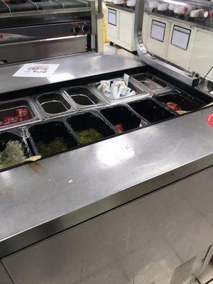 Gross condiment station.