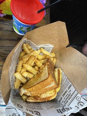 Kid's grilled cheese and fries