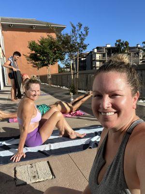 Summer hot yoga on the marina!