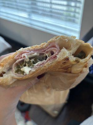 Jalepeno ham and cheese croissant