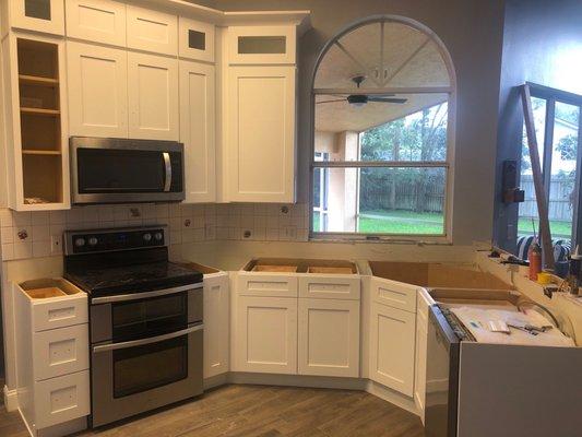 Kitchen cabinets after install (done in one day).