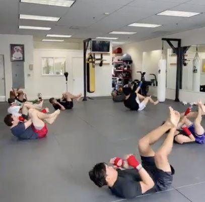 Core workouts are included in every class as part of our MMA conditioning.