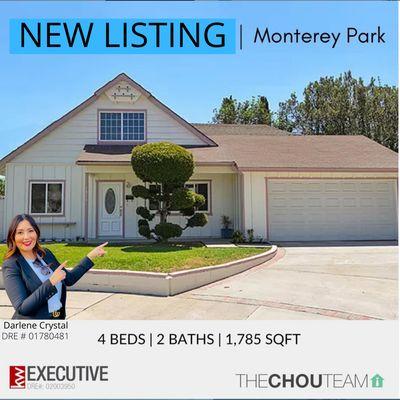 New Listing! Contact me to schedule a tour. (909) 772-5759  1910 Alisar Avenue, Monterey Park, CA 91755 This is MUST SEE PROPERTY! This