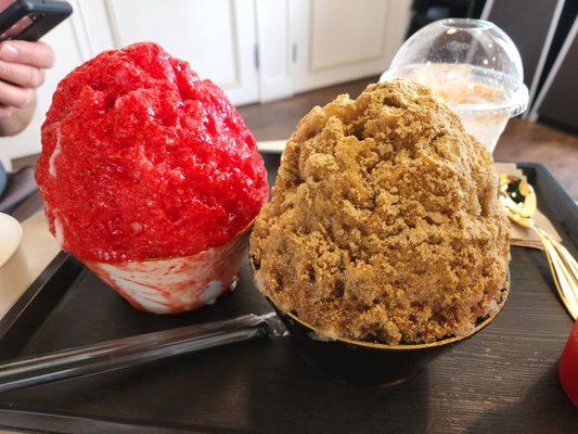 Strawberry shaved ice and Injolmi Shaved Ice