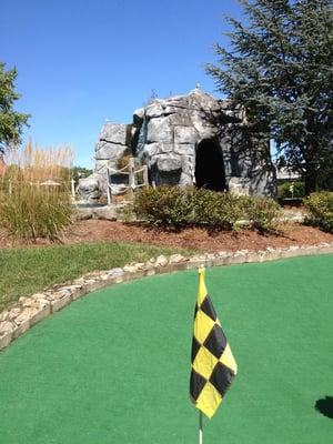 Waterfall cave on the mini golf course.