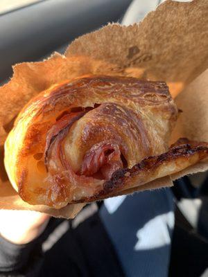 The ham and cheese croissant.