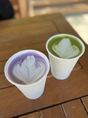 Ube Latte & Matcha Latte