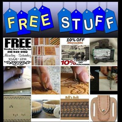 Everyone likes Freebies...Stop in and see what we have to share with you. THINK BIG Shop small....Let's Talk Leather!