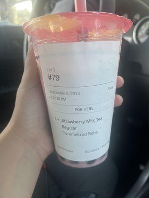 Strawberry milk tea