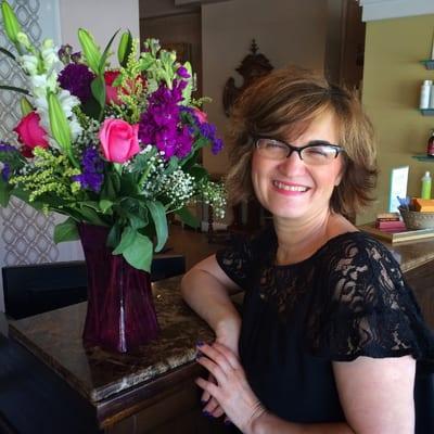 My happy mom. I ordered these flowers on Mother's day -- and they delivered it in 1 hour. Thank you! I couldn't believe how nice they were.