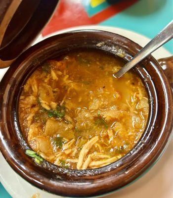 Chicken tortilla soup -- very flavorful