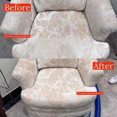 arm chair clean before and after