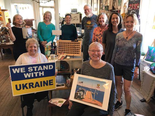 The artists donated pieces to a raffle for Ukraine last year.