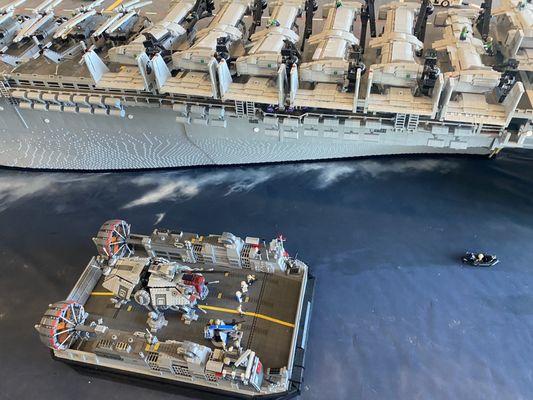 USS Makin Island and an LCAC which they added some Easter eggs to