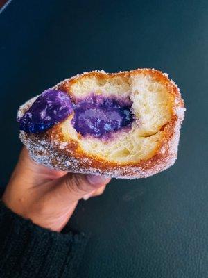 Ube custard malasadas