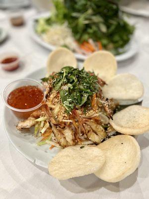 gỏi xoài tôm nướng - mango salad with grilled butterfly prawns