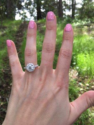 The color and sparkle on my fiances ring makes me one proud guy!