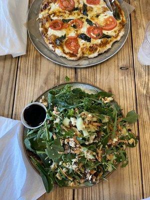 Margarita Pizza and Salad