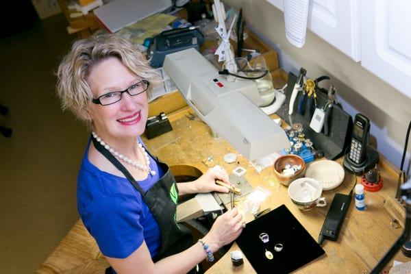 Kathryn Pearce, Designer & Owner at her bench