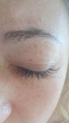 Lashes facing different directions, not placed correctly, super uncomfortable. Foreign objects in glue according to eye doc after appt.