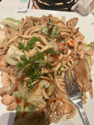 Chicken udon noodles