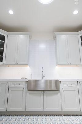 Laundry room floor and backsplash