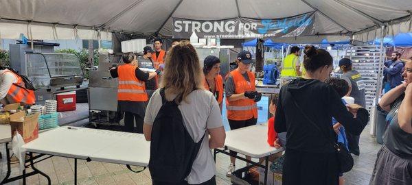 Strong for Surfside!  The field kitchen deployed during the Surfside condo tragedy and the community coming together.