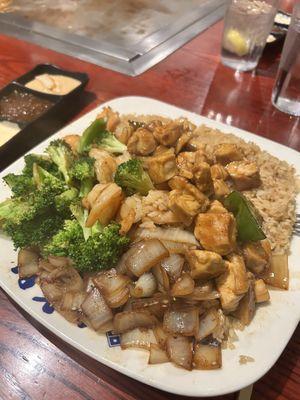 Chicken and Shrimp hibachi w/ broccoli substitute