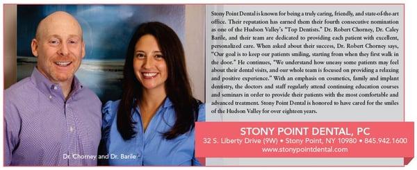 2012 Hudson Valley Magazine "Best Dentists" article