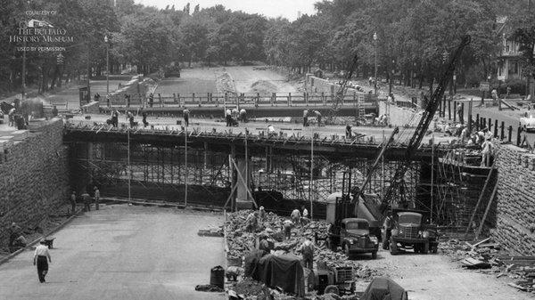 Construction of the Scajaquada Expressway in 1952.