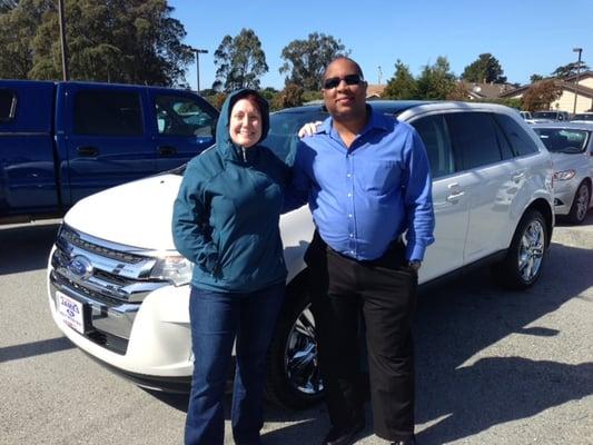 Me and salesman Gerald Watson after getting the keys to my 2013 Ford Edge!