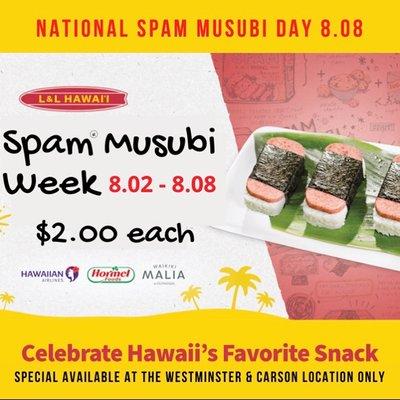 Celebrate National Spam Musubi Day Aug 08