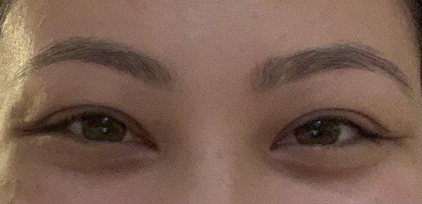 Eyebrows after threading - no make-up on.