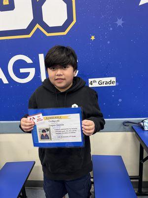 Congratulations Logan G. "Student of the Month 2024"