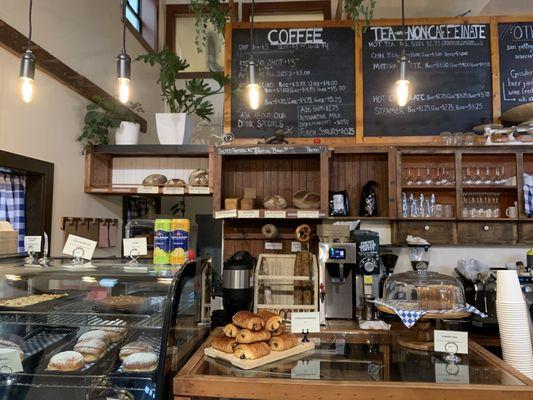 Coffee and breads for purchase