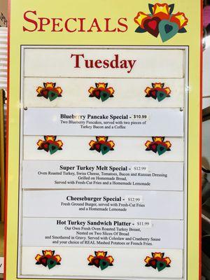 5/31/22 - Tuesday Specials