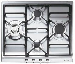 SR60GHU3 - 24" classic stainless steel gas cooktop. Stainless steel control panel in front.