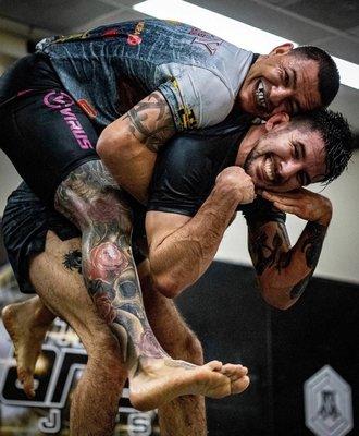 Cub Swanson getting rounds in with Coach Matt