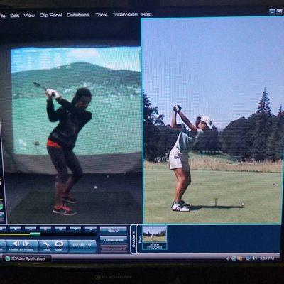 Slow motion capture and side-by-side analysis with the best swings in golf.