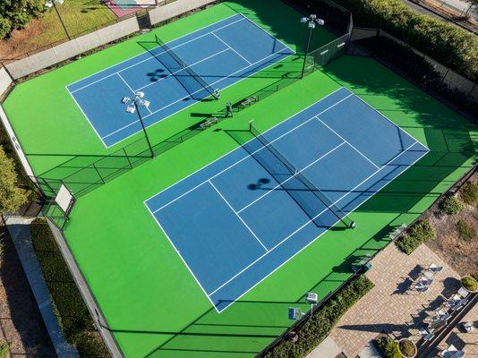 Newly resurfaced tennis courts.