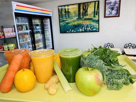 Fresh Squeezed Juice Selection: Orange, Carrot/Orange and Green Juice