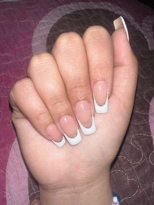 Beautiful French tip nails by Angie