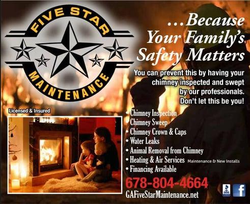 Five Star Chimney Heating and Cooling Inc