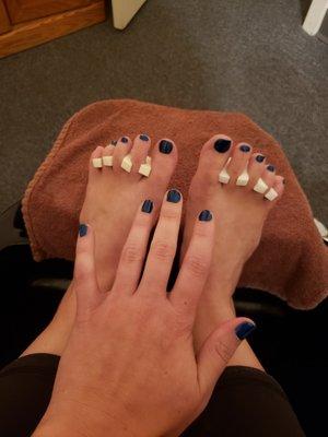 Great manicure and pedicures. This time with an OPI color and CBD lotions.