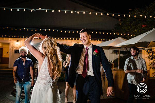 Dancing in the courtyard