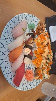 Sushi b and crazy Philly roll